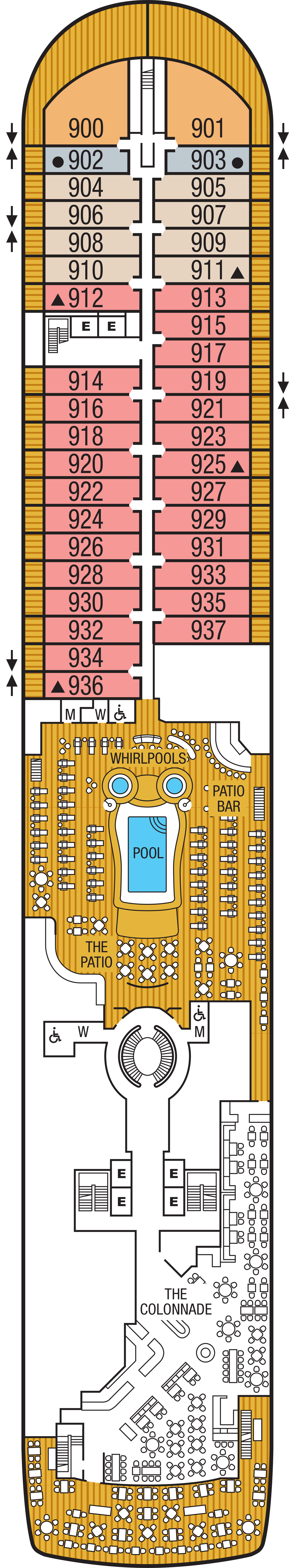 Deck 9 deck plan for Seabourn Ovation