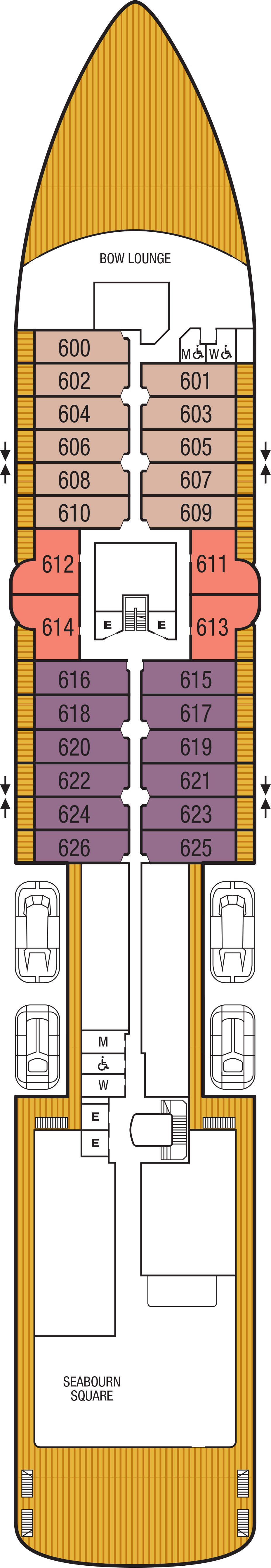 Deck 6 deck plan for Seabourn Venture
