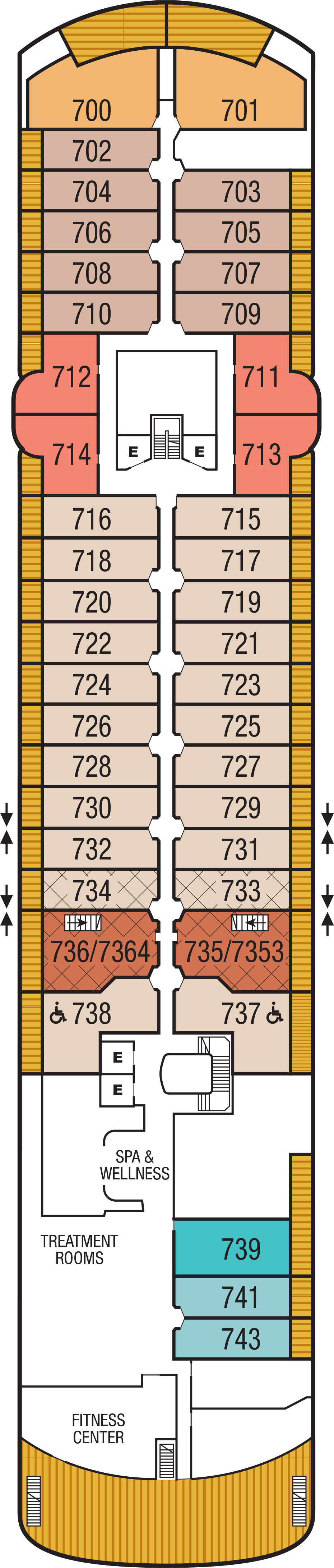 Deck 7 deck plan for Seabourn Venture