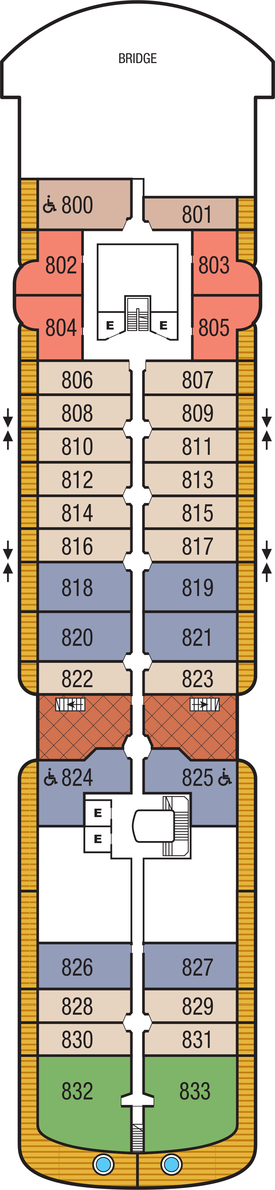 Deck 8 deck plan for Seabourn Venture