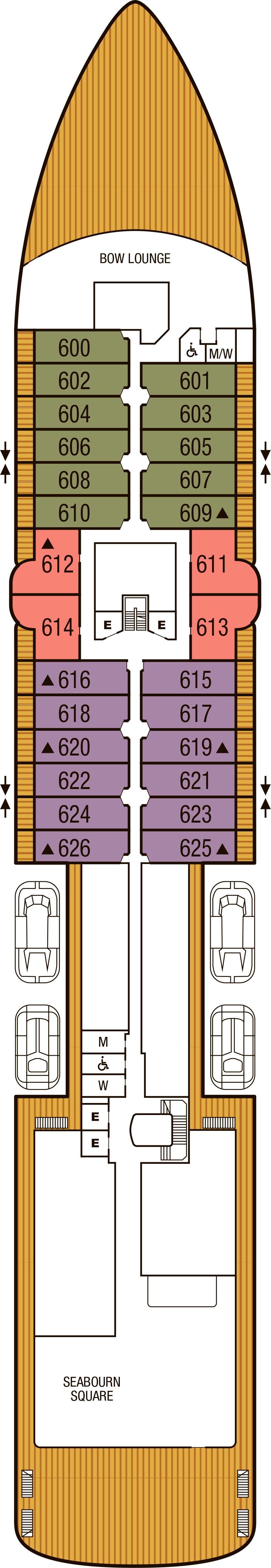 Deck 6 deck plan for Seabourn Pursuit