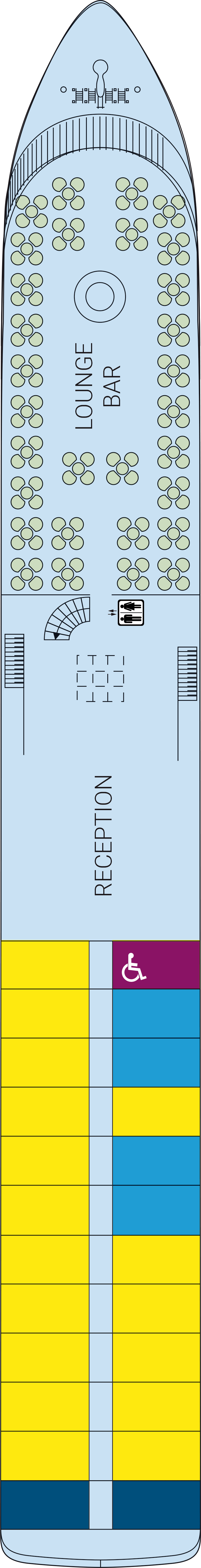 Middle (Deck 2) deck plan for MS Amalia Rodrigues