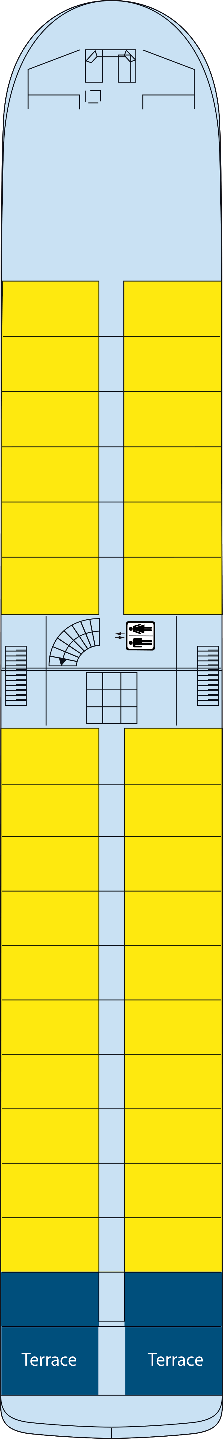 Upper (Deck 3) deck plan for MS Miguel Torga