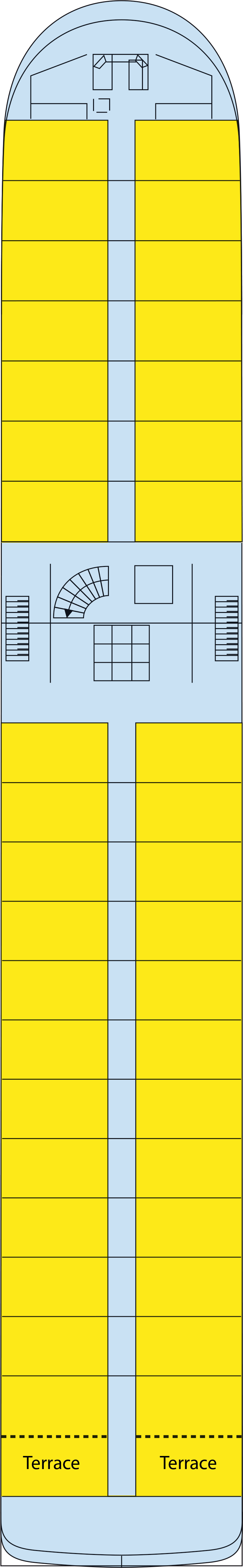 Upper (Deck 3) deck plan for MS Infante don Henrique