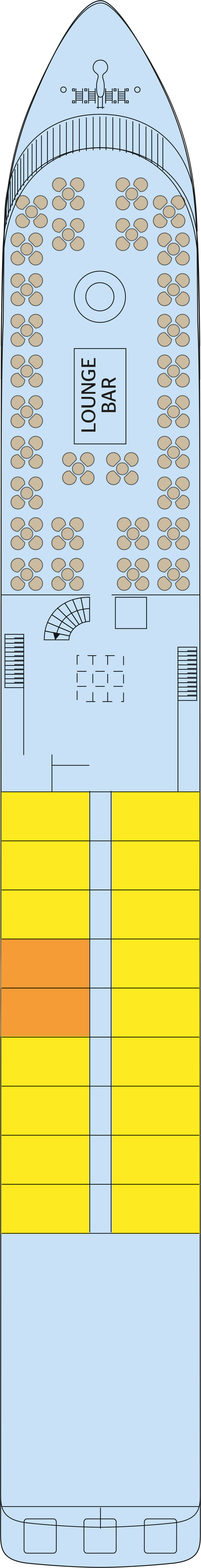 Middle (Deck 2) deck plan for MS Fernao de Magalhaes