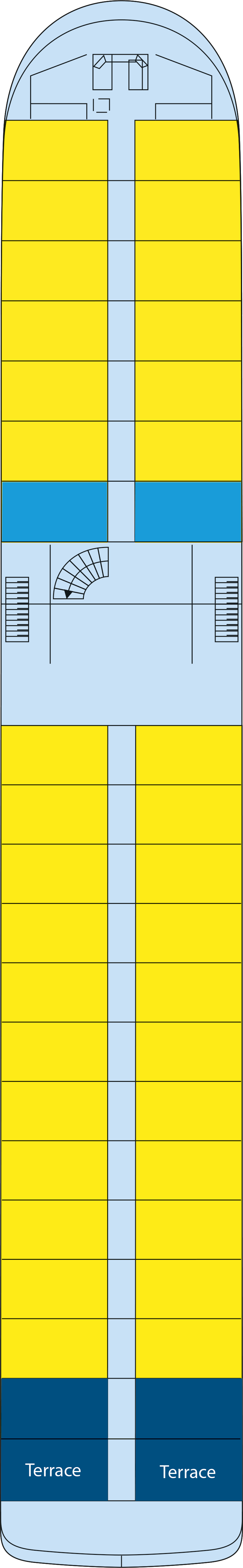 Upper (Deck 3) deck plan for MS Fernao de Magalhaes