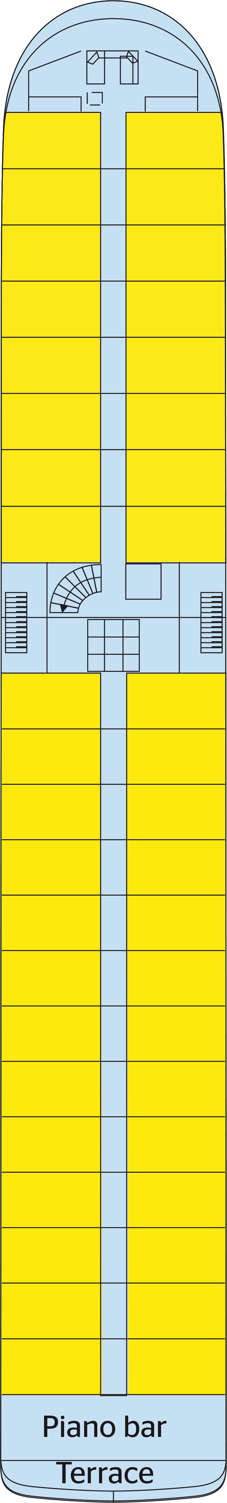 Upper (Deck 3) deck plan for MS Beethoven