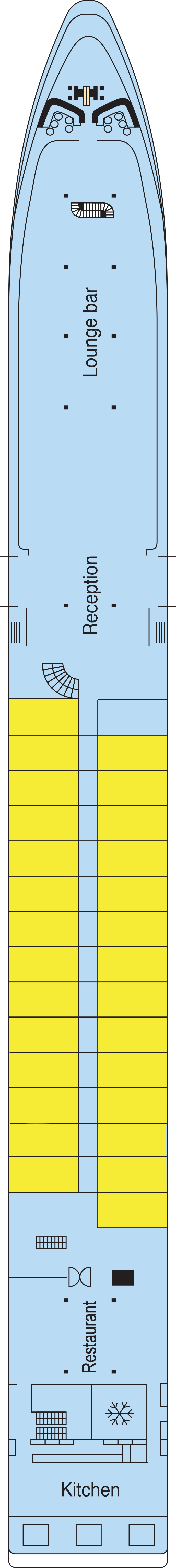 Upper (Deck 2) deck plan for MS La Boheme