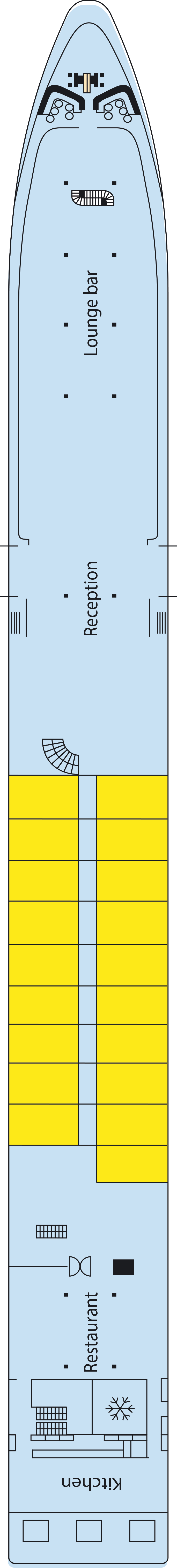 Upper (Deck 2) deck plan for MS Mona Lisa