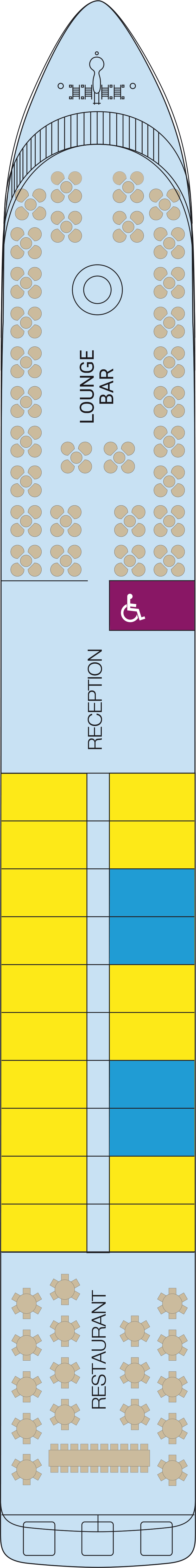 Middle (Deck 2) deck plan for MS Vivaldi