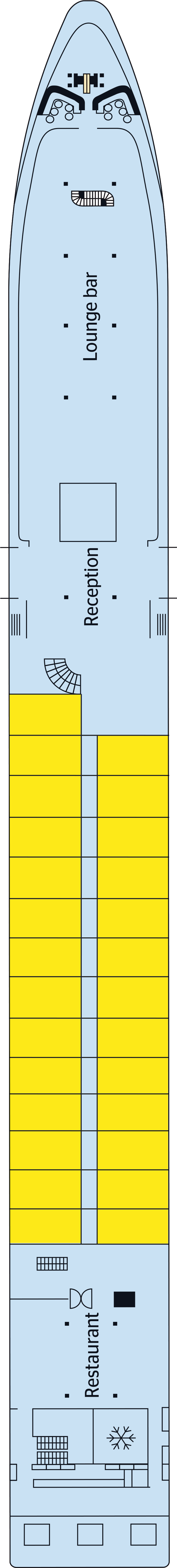 Upper (Deck 2) deck plan for MS Mistral