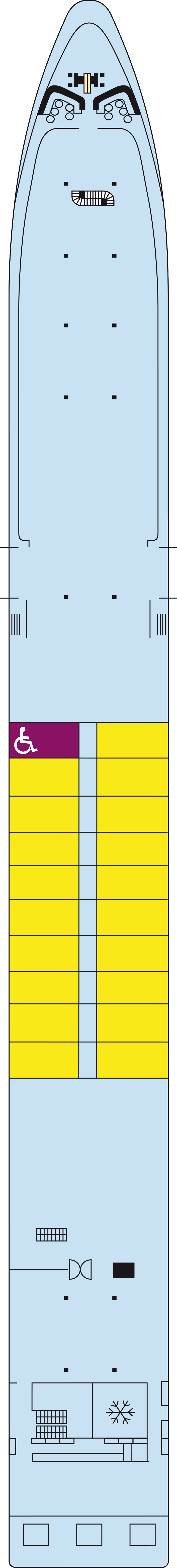 Upper (Deck 2) deck plan for MS Van Gogh