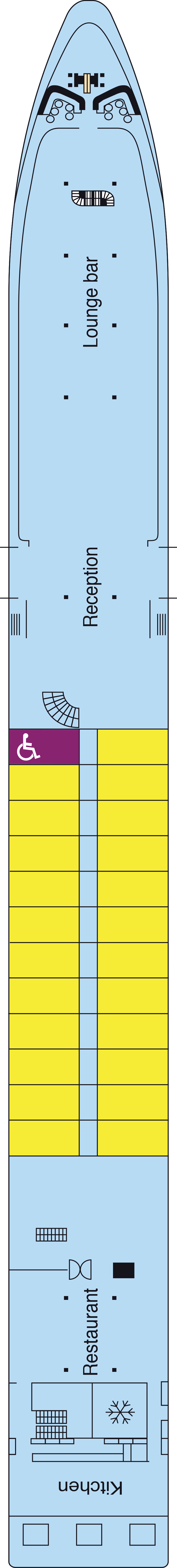 Upper (Deck 2) deck plan for MS Boticelli