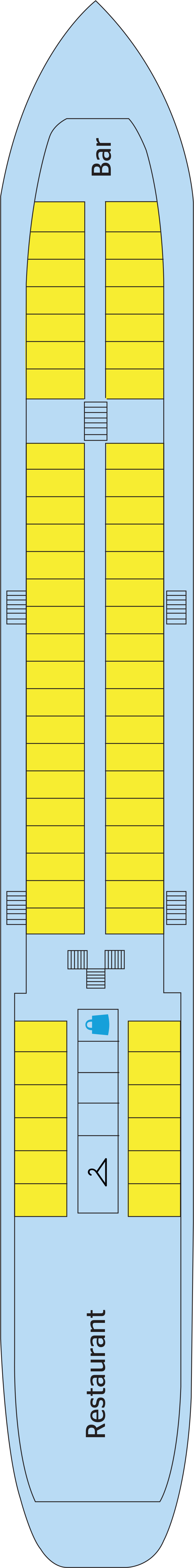 Upper (Deck 3) deck plan for Georgy Chicherin