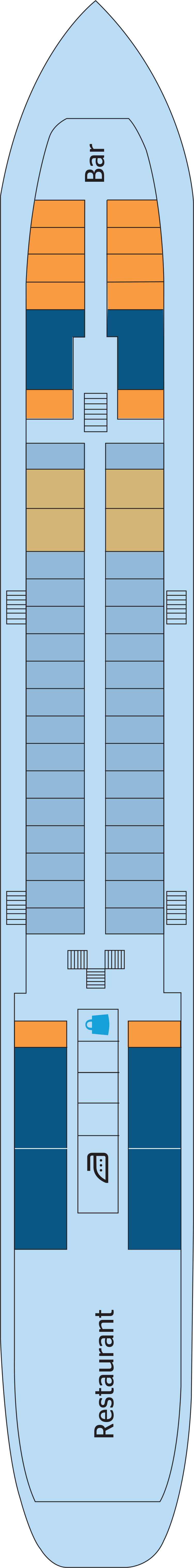Upper Deck (Deck 3) deck plan for MS Kronstadt