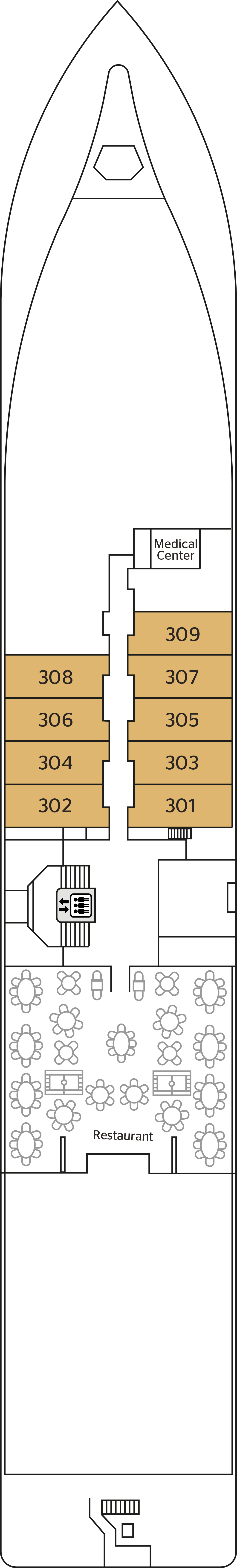 Deck 3 deck plan for La Belle Des Oceans