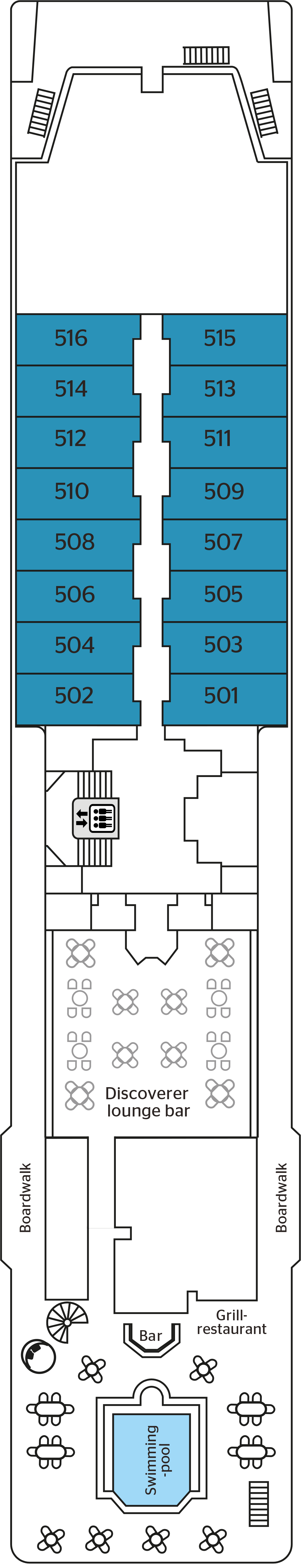Deck 5 deck plan for La Belle Des Oceans