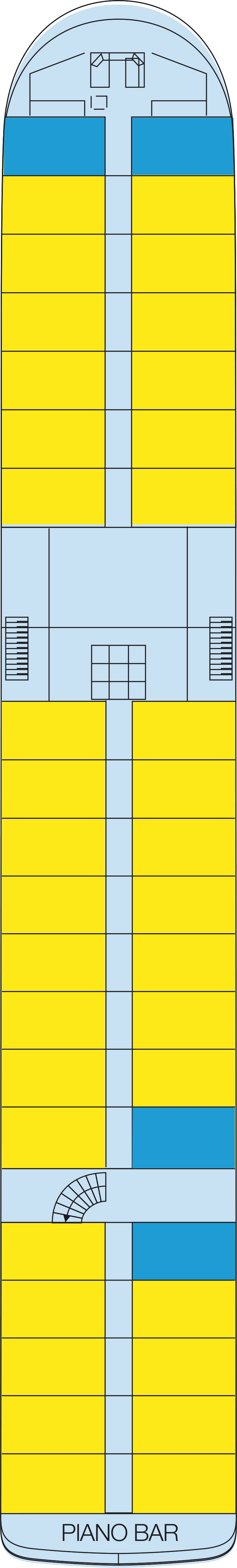 Upper (Deck 3) deck plan for MV La Belle de l'Adriatique