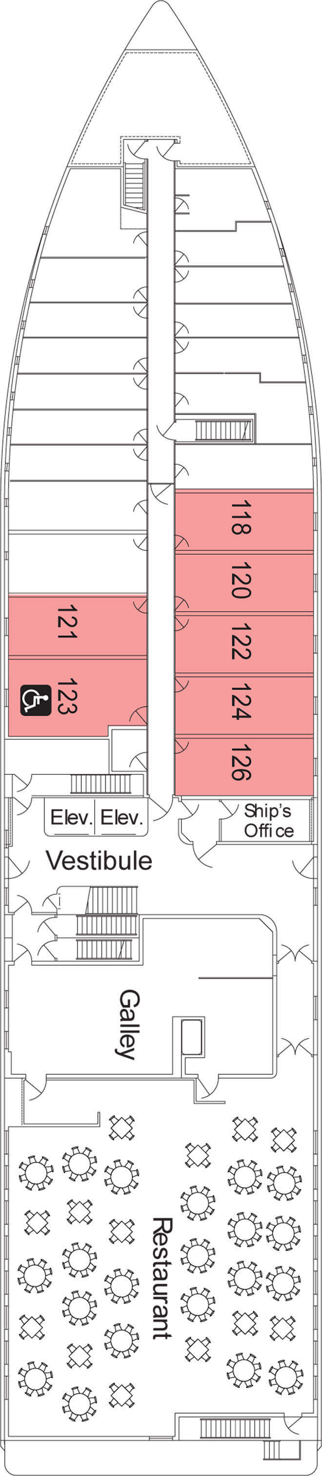Deck 1 deck plan for American Constitution