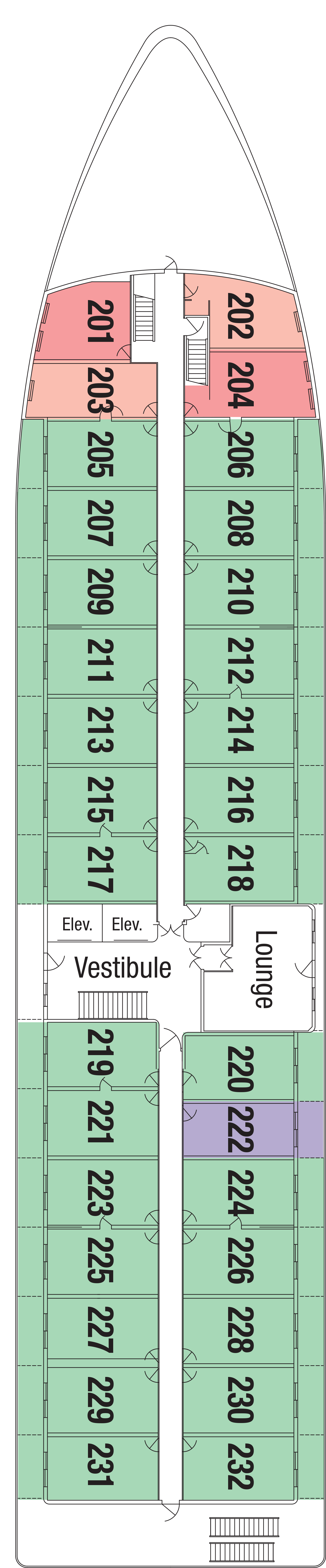 Deck 2 deck plan for American Constitution