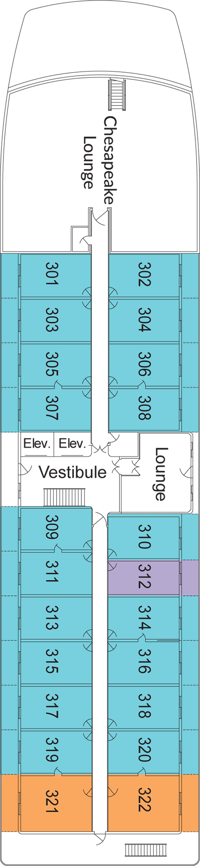 Deck 3 deck plan for American Constitution