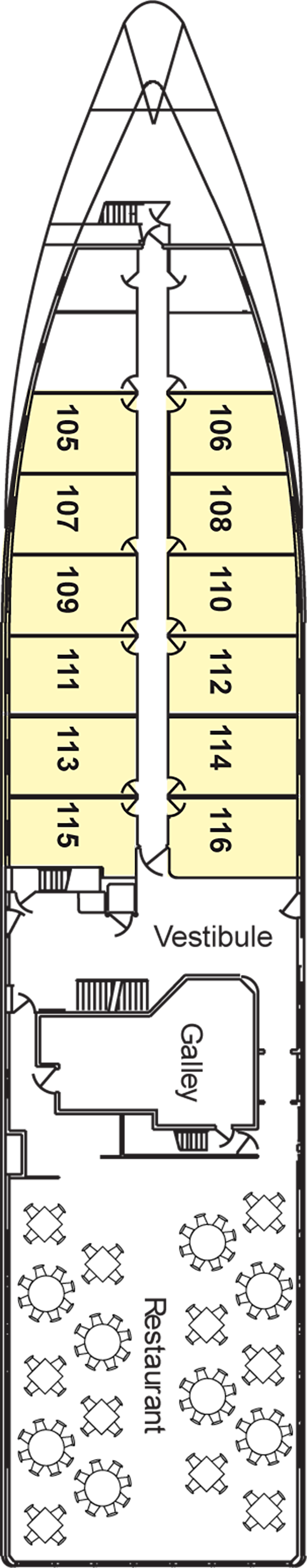 Deck 1 deck plan for American Star