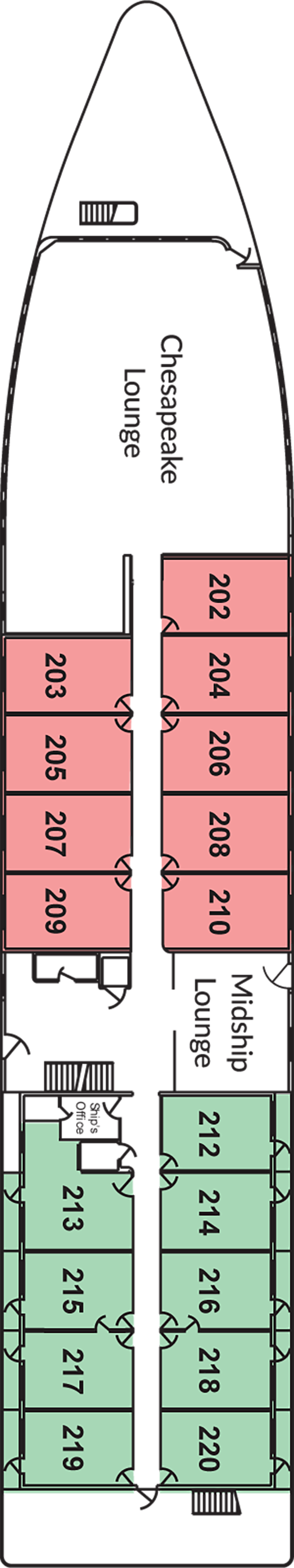 Deck 2 deck plan for American Star