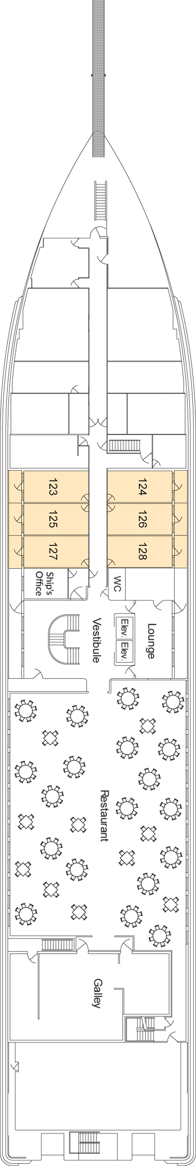 Deck 1 deck plan for American Song