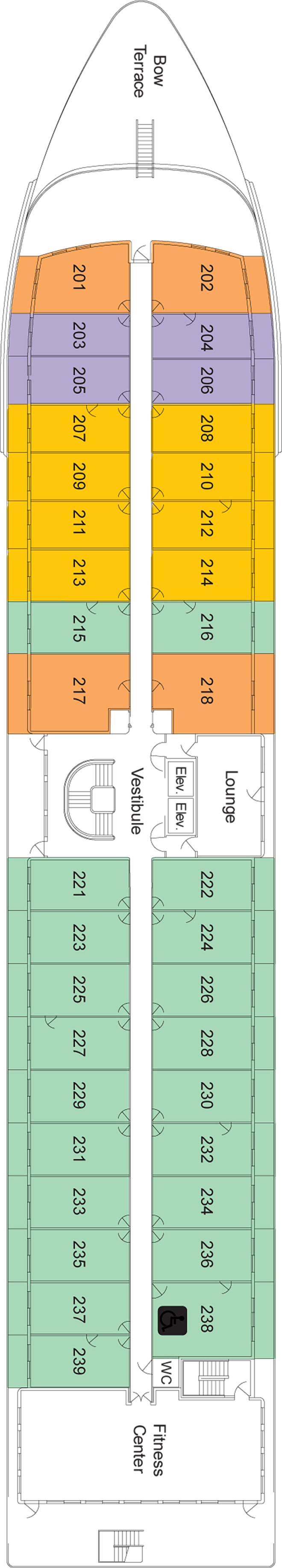Deck 2 deck plan for American Song