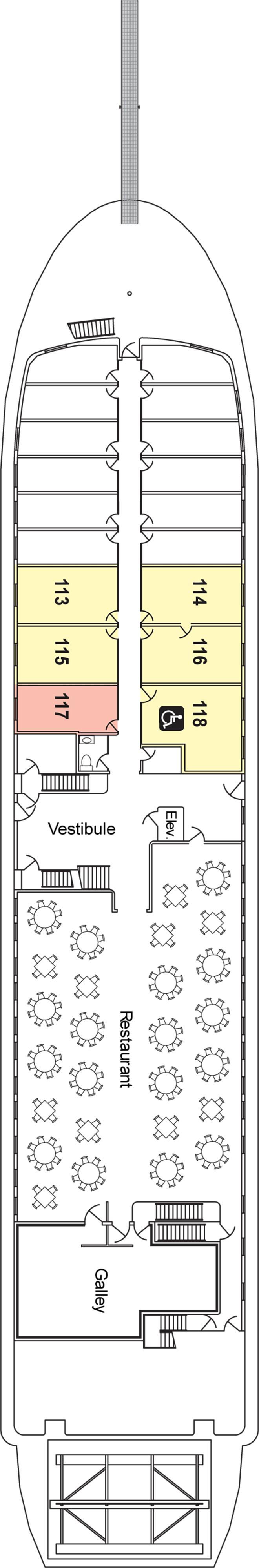 Deck 1 deck plan for American Heritage
