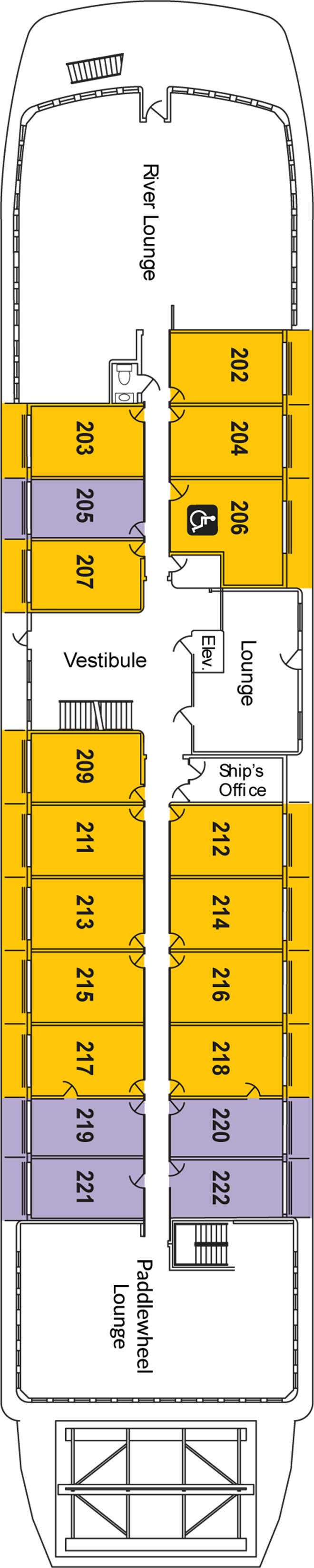 Deck 2 deck plan for American Heritage
