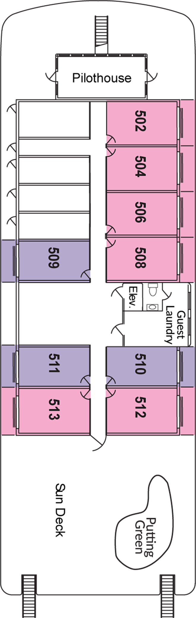 Deck 5 deck plan for American Heritage
