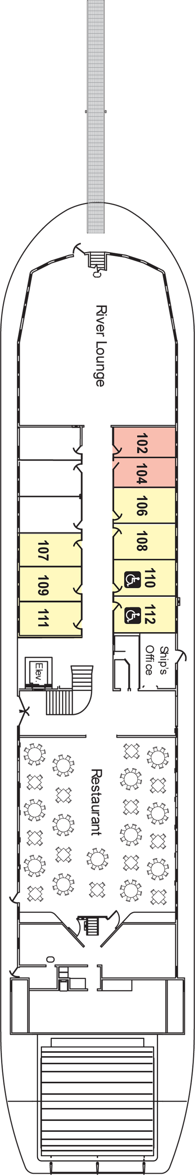 Deck 1 deck plan for American West