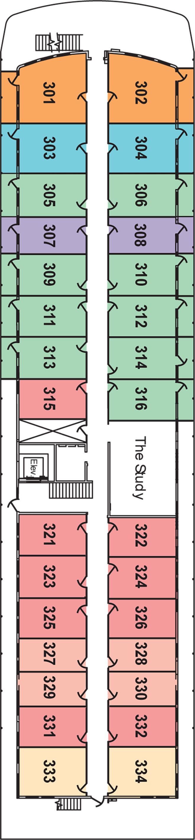 Deck 3 deck plan for American West
