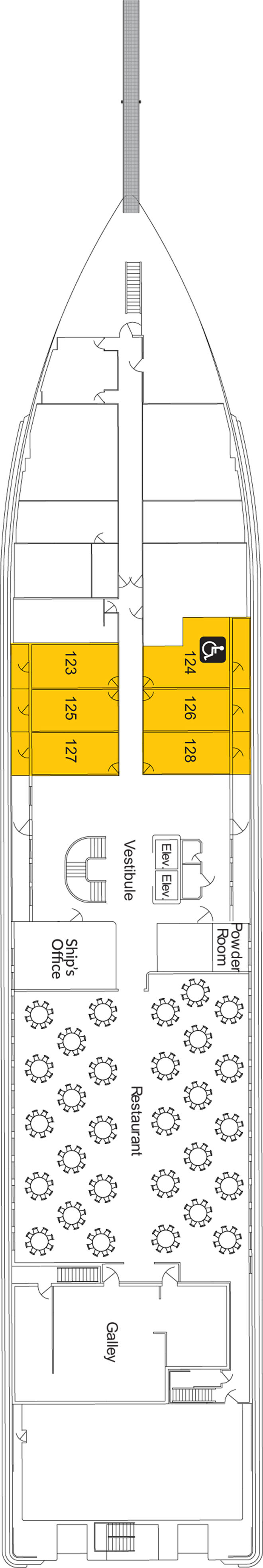 Deck 1 deck plan for American Harmony 