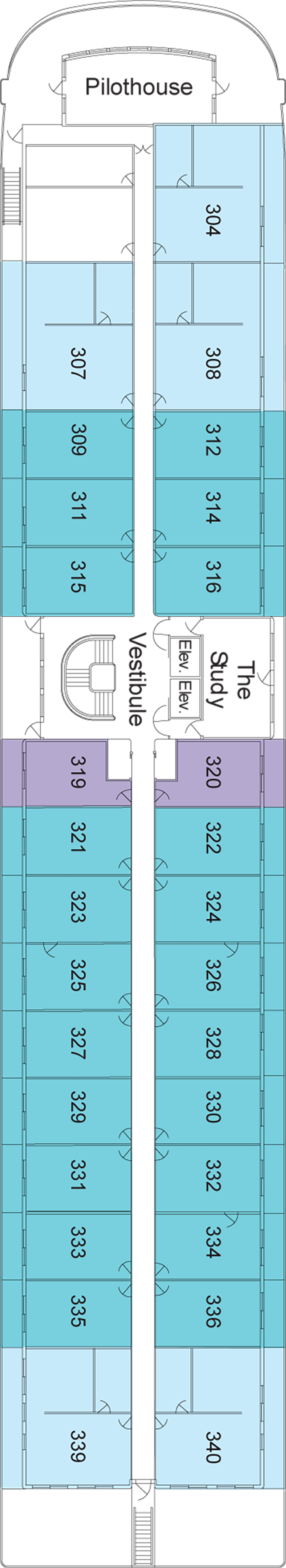 Deck 3 deck plan for American Harmony 