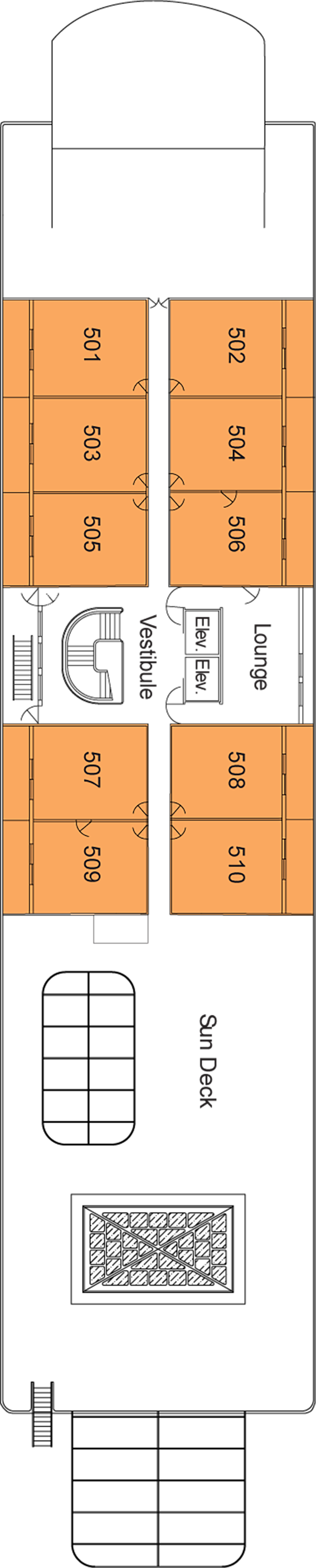 Deck 5 deck plan for American Harmony 