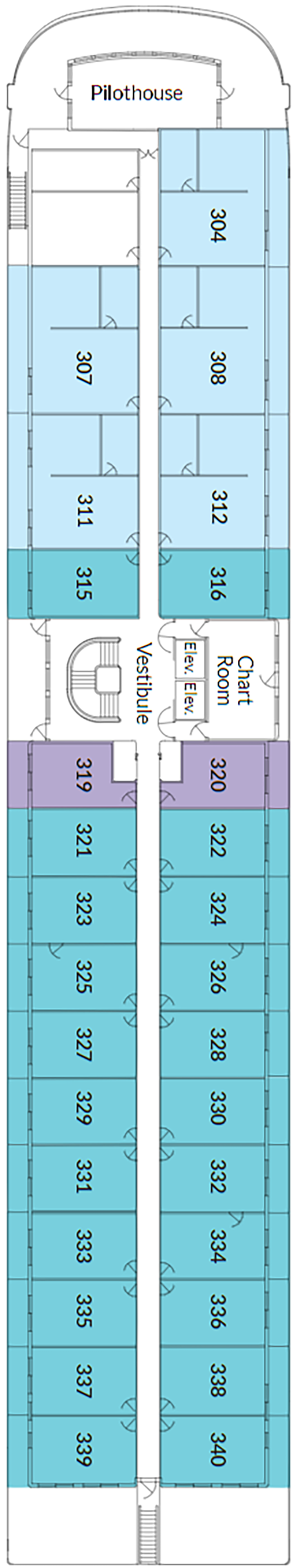 Deck 3 deck plan for American Jazz