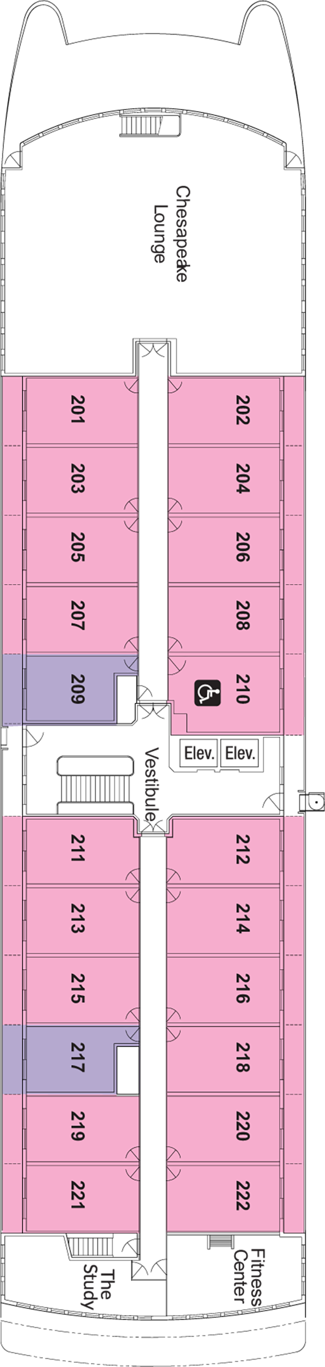 Deck 2 deck plan for American Glory