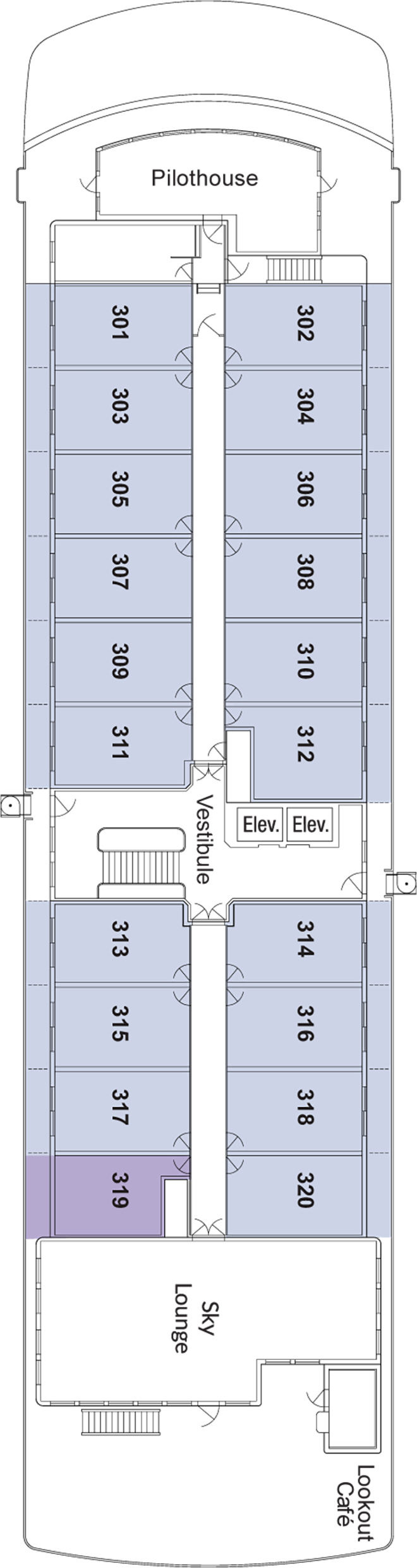 Deck 3 deck plan for American Glory