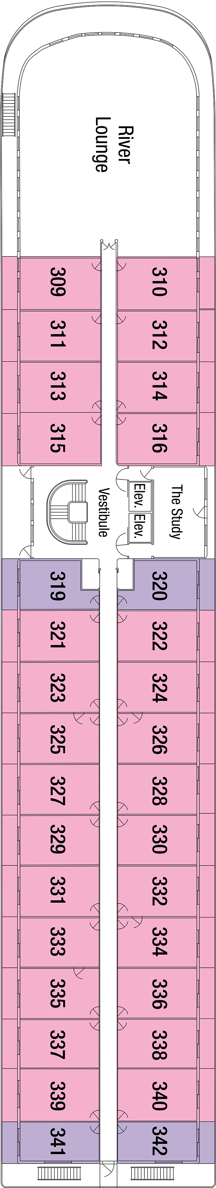 Deck 3 deck plan for American Serenade
