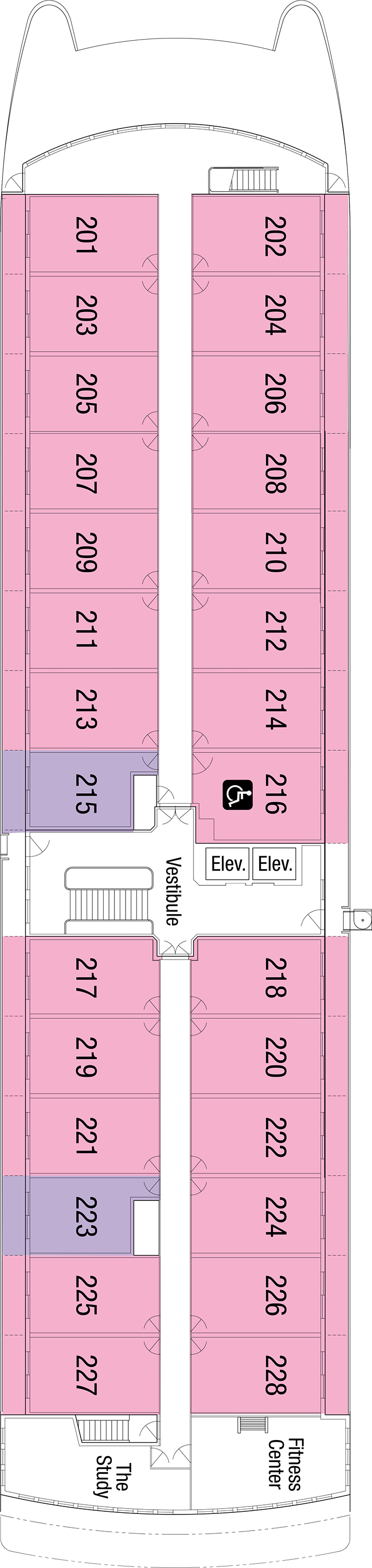 Deck 2 deck plan for American Legend