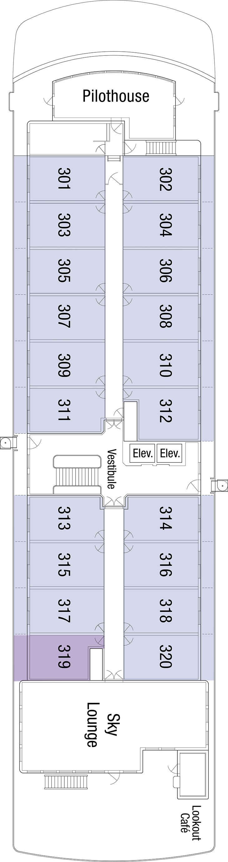 Deck 3 deck plan for American Legend