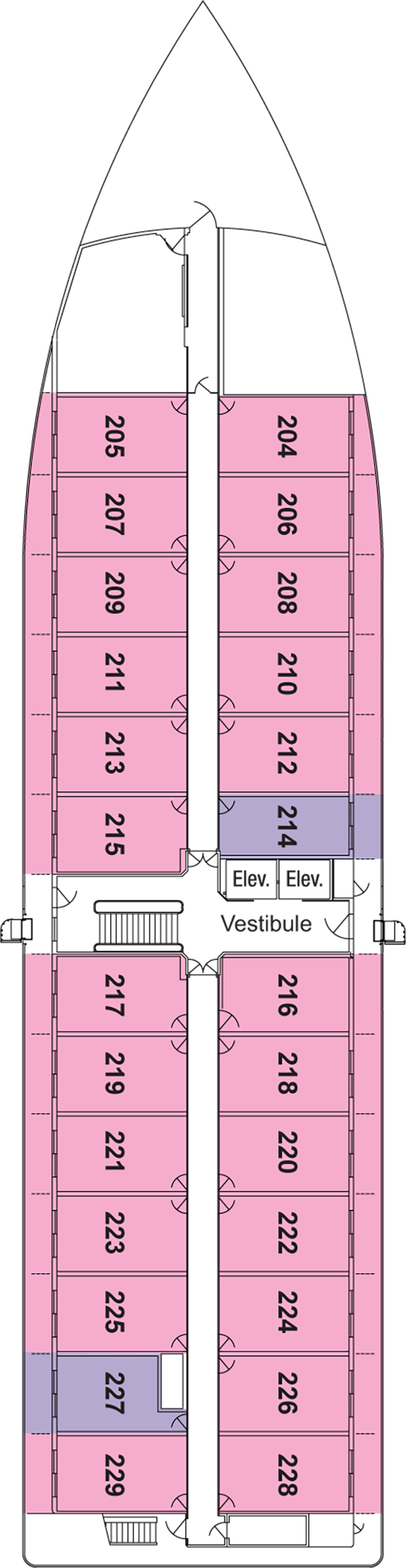 Deck 2 deck plan for American Pioneer