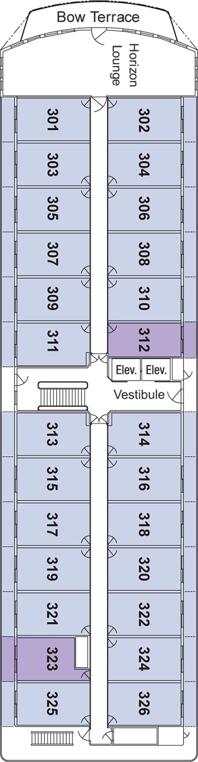Deck 3 deck plan for American Pioneer