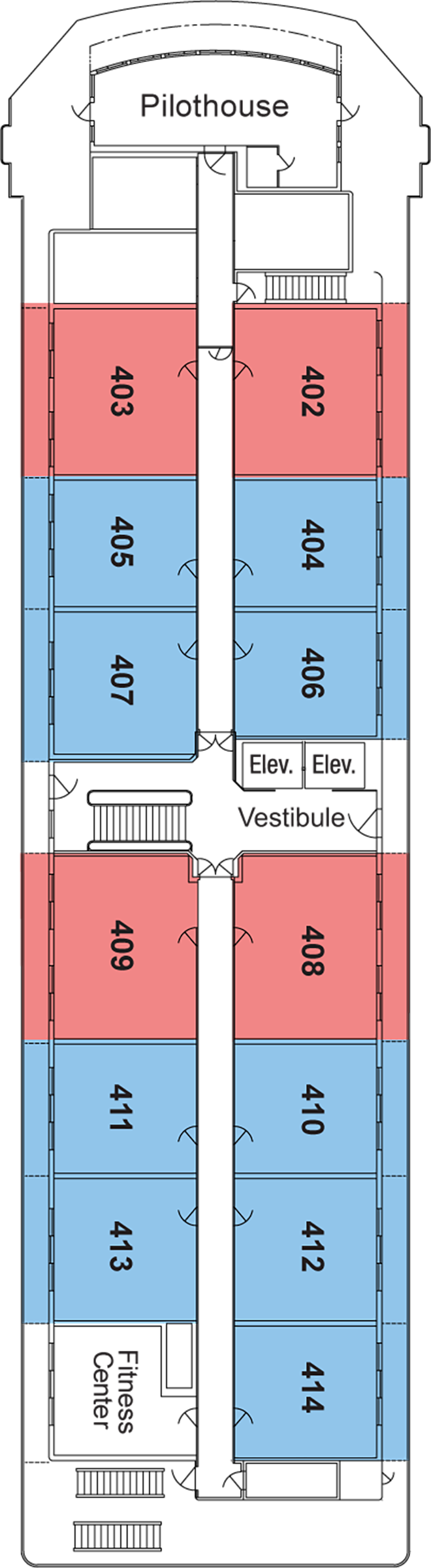 Deck 4 deck plan for American Pioneer