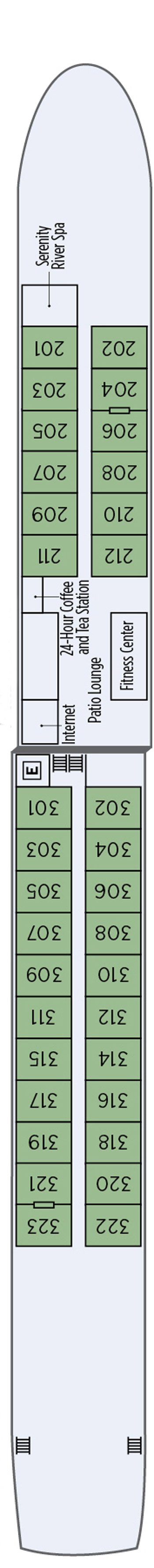 Danube (Deck 2) deck plan for River Duchess