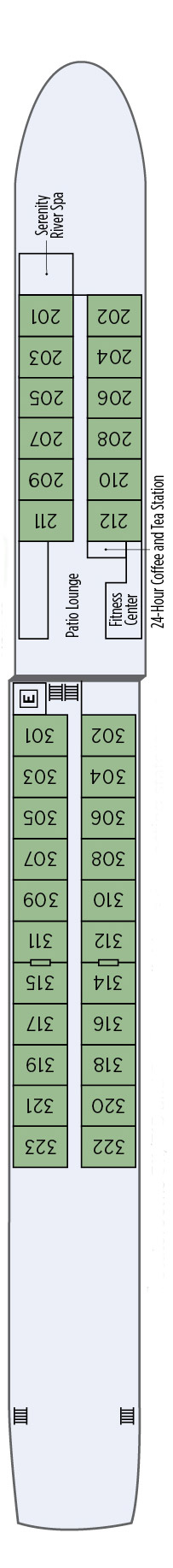 Danube (Deck 2) deck plan for River Princess
