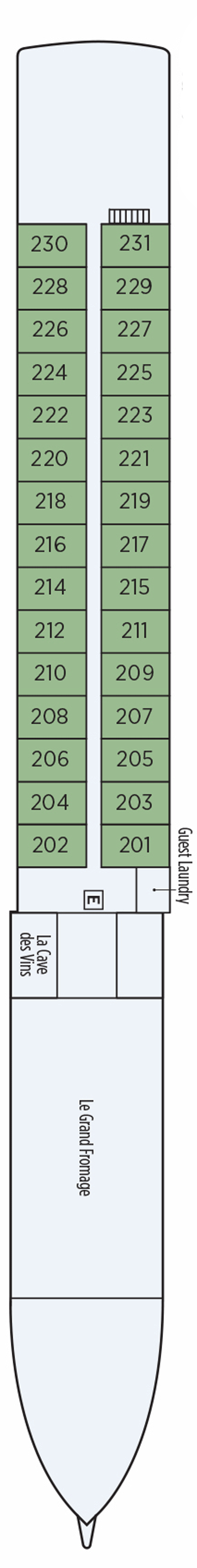 Medoc (Deck 2) deck plan for S.S. Bon Voyage