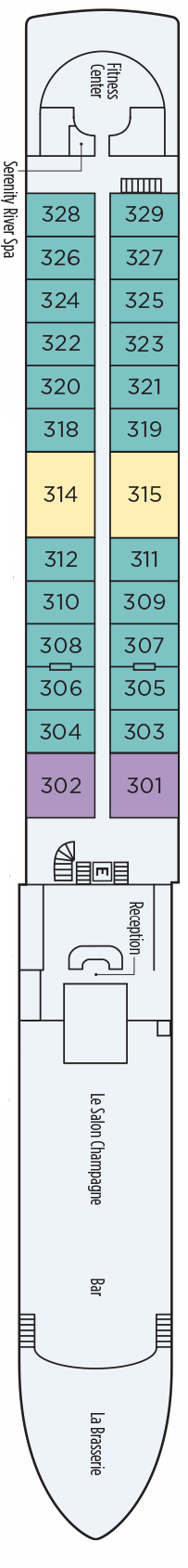 Bordeaux (Deck 3) deck plan for S.S. Bon Voyage